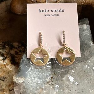 Kate Spade Gold CZ Star Dangle Earrings